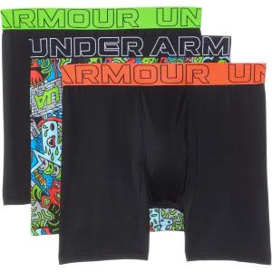 image:imageUnder Armour Boys Multipack Performance Tech Boxer Brief Lightweight amp Smooth Stretch FitBlackHyper Green