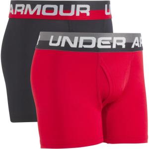 image:imageUnder Armour Boys Multipack Performance Tech Boxer Brief Lightweight amp Smooth Stretch FitRedBlack Solid