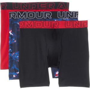 image:imageUnder Armour Boys Multipack Performance Tech Boxer Brief Lightweight amp Smooth Stretch FitTech BlueRed