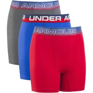 image:imageUnder Armour Boys Multipack Performance Tech Boxer Brief Lightweight amp Smooth Stretch FitUltra BlueRed
