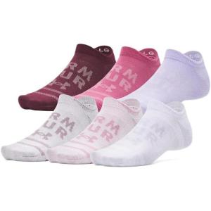 image:imageUnder Armour Unisex Adult Essential No Show Socks 6Pairs103 White  Transparent  Transparent