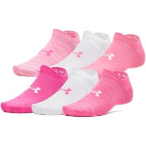 image:imageUnder Armour Unisex Adult Essential No Show Socks 6Pairs672 Super Pink  White  White