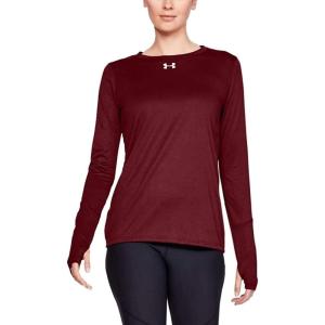 image:imageUnder Armour Womens HeatGear Compression LongSleeve TShirtCardinalwhite