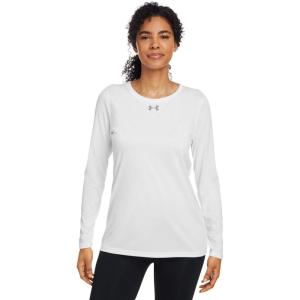 image:imageUnder Armour Womens HeatGear Compression LongSleeve TShirtWhitemod Gray