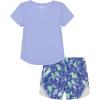 image:imageUnder Armour Girls 2piece Short Sleeve Tee and Shorts Set Lightweight and ComfortableCeleste Print