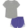 image:imageUnder Armour Girls 2piece Short Sleeve Tee and Shorts Set Lightweight and ComfortableGray Daisy Field