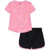 image:imageUnder Armour Girls 2piece Short Sleeve Tee and Shorts Set Lightweight and ComfortablePink Printed Ua