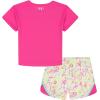 image:imageUnder Armour Girls 2piece Short Sleeve Tee and Shorts Set Lightweight and ComfortablePink Rave Printed