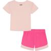 image:imageUnder Armour Girls 2piece Short Sleeve Tee and Shorts Set Lightweight and ComfortablePrime Pink Baby