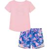 image:imageUnder Armour Girls 2piece Short Sleeve Tee and Shorts Set Lightweight and ComfortablePrint Pink