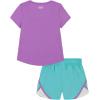 image:imageUnder Armour Girls 2piece Short Sleeve Tee and Shorts Set Lightweight and ComfortablePurple Awesome