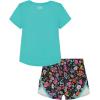 image:imageUnder Armour Girls 2piece Short Sleeve Tee and Shorts Set Lightweight and ComfortableRadial Turq Print