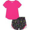 image:imageUnder Armour Girls 2piece Short Sleeve Tee and Shorts Set Lightweight and ComfortableRebel Pink Print