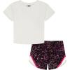 image:imageUnder Armour Girls 2piece Short Sleeve Tee and Shorts Set Lightweight and ComfortableWhite Printed Woven