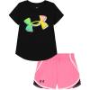 image:imageUnder Armour Girls 2piece Short Sleeve Tee and Shorts Set Lightweight and ComfortableBlack Sway