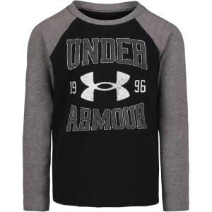 image:imageUnder Armour Boys Long Sleeve Logo Graphic TShirt Lightweight amp Breathable Relaxed FitBlack Raglan Word