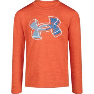 image:imageUnder Armour Boys Long Sleeve Logo Graphic TShirt Lightweight amp Breathable Relaxed FitDark Tangerine Scribble