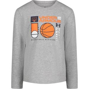 image:imageUnder Armour Boys Long Sleeve Logo Graphic TShirt Lightweight amp Breathable Relaxed FitMod Gray Division