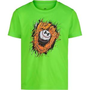 image:imageUnder Armour Boys Short Sleeve Baseball Graphic TShirt Lightweight amp Breathable Relaxed FitHyper Green Mitt