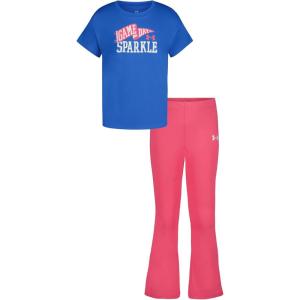 image:imageUnder Armour Girls 2piece Short Sleeve Tee and Leggings Set Soft amp ComfortableAtlantis Blue