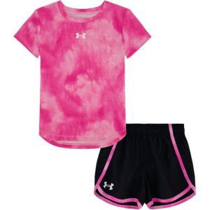 image:imageUnder Armour Girls 2piece Short Sleeve Tee and Shorts Set Lightweight and ComfortablePink Pink Rebel