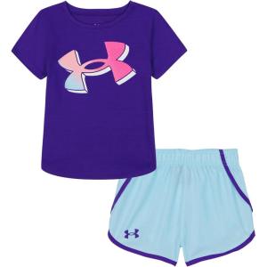image:imageUnder Armour Girls 2piece Short Sleeve Tee and Shorts Set Lightweight and ComfortablePluto Logo