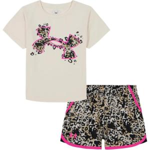 image:imageUnder Armour Girls 2piece Short Sleeve Tee and Shorts Set Lightweight and ComfortableStone Woven