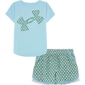 image:imageUnder Armour Girls 2piece Short Sleeve Tee and Shorts Set Lightweight and ComfortableStream Printed