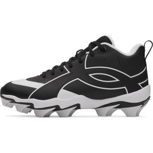 image:imageUnder Armour Boys Leadoff Icon Mid Rm Jr Baseball Cleats001 BlackWhiteBlack