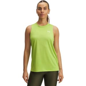 image:imageUnder Armour Tech Tank Solid326 Green Vibe   White
