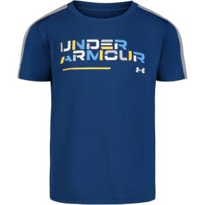 image:imageUnder Armour Womens Kid Retro Wordmark Short Sleeve Shirt Little KidBig Kid Graphite Blue 4 Little Kid