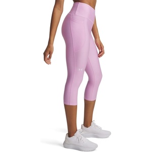 image:imageUnder Armour Womens HeatGear High Waisted Pocketed Capri670 Pink Dawn   White