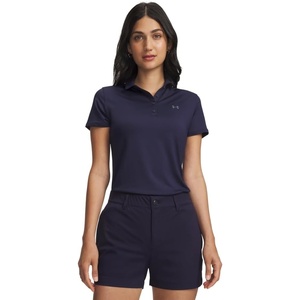 image:imageUnder Armour Womens Short Sleeve Golf Polo410 Midnight Navy   Pitch Gray