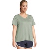 image:imageUnder Armour Womens Tech Twist V Neck Short Sleeve TShirt348 Silica Green   White