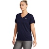 image:imageUnder Armour Womens Tech Twist V Neck Short Sleeve TShirt410 Midnight Navy   White