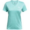 image:imageUnder Armour Womens Tech Twist V Neck Short Sleeve TShirt482 Radial Turquoise  White  White