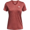 image:imageUnder Armour Womens Tech Twist V Neck Short Sleeve TShirt611 Sedona Red  Canyon Pink  White