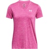 image:imageUnder Armour Womens Tech Twist V Neck Short Sleeve TShirt652 Rebel Pink  Pink Elixir  White