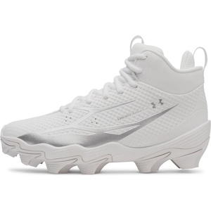 image:imageUnder Armour Kids Spotlight Hammer Jr RM Football Cleats ToddlerLittle KidBig Kid100 WhiteMetallic SilverMetallic Silver
