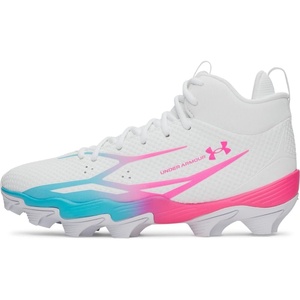 image:imageUnder Armour Spotlight Hammer Football Cleats101 WhiteFresco BluePink Rave