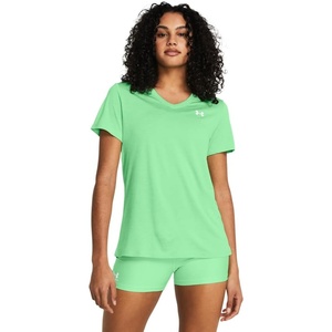 image:imageUnder Armour Womens Tech Twist V Neck Short Sleeve TShirt350 Matrix Green  White  White