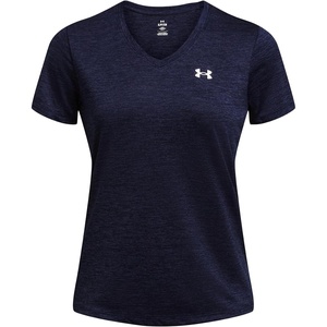 image:imageUnder Armour Womens Tech Twist V Neck Short Sleeve TShirt410 Midnight Navy   White