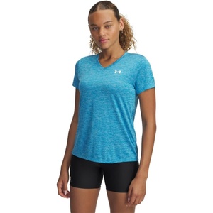 image:imageUnder Armour Womens Tech Twist V Neck Short Sleeve TShirt452 Ether Blue   White