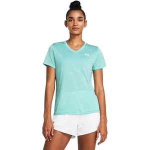 image:imageUnder Armour Womens Tech Twist V Neck Short Sleeve TShirt482 Radial Turquoise  White  White