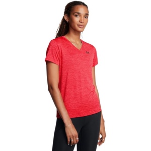 image:imageUnder Armour Womens Tech Twist V Neck Short Sleeve TShirt713 Racer Red   Black