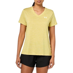 image:imageUnder Armour Womens Tech Twist V Neck Short Sleeve TShirt729 Yellow Shade   White