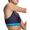 image:imageUnder Armour Womens Crossback Mid Impact Sports Bra403 Washed Navy  Blue Atlantis  High Vis Yellow