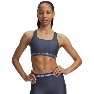 image:imageUnder Armour Womens Crossback Mid Impact Sports Bra044 Downpour Gray   Blue Fog