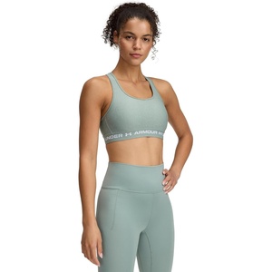 image:imageUnder Armour Womens Crossback Mid Impact Sports Bra348 Silica Green   White