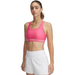 image:imageUnder Armour Womens Crossback Mid Impact Sports BraSuper PinkWhite